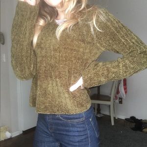 Olive green chenille sweater